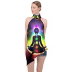 Chakra Design Halter Asymmetric Satin Top