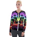 Chakra Design Velvet Zip Up Jacket