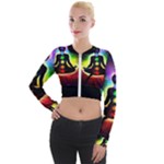 Chakra Design Long Sleeve Cropped Velvet Jacket