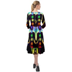 Ruffle End Midi Chiffon Dress 