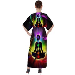 V-Neck Boho Style Maxi Dress 