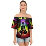 Chakra Design Off Shoulder Short Sleeve Top