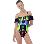 Chakra Design Frill Detail One Piece Swimsuit