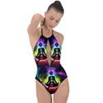 Chakra Design Plunge Cut Halter Swimsuit