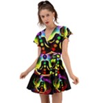 Chakra Design Flutter Sleeve Wrap Dress