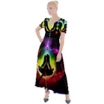 Chakra Design Button Up Short Sleeve Maxi Dress