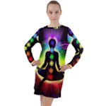 Chakra Design Long Sleeve Hoodie Dress