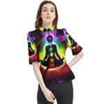 Chakra Design Frill Neck Blouse