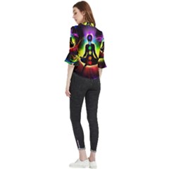 Loose Horn Sleeve Chiffon Blouse 
