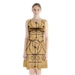 Only Good Shall Enter This House Sleeveless Waist Tie Chiffon Dress