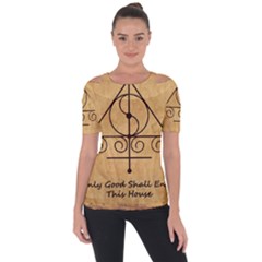 Shoulder Cut Out Short Sleeve Top 