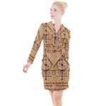 Only Good Shall Enter This House Button Long Sleeve Dress