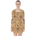 Only Good Shall Enter This House V-neck Bodycon Long Sleeve Dress