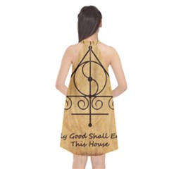 Halter Neckline Chiffon Dress  
