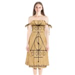 Only Good Shall Enter This House Shoulder Tie Bardot Midi Dress