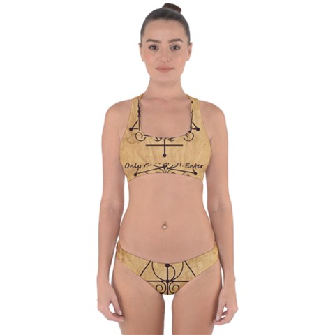 Only Good Shall Enter This House Cross Back Hipster Bikini Set from ArtsNow.com