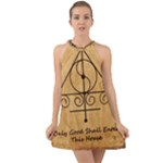 Only Good Shall Enter This House Halter Tie Back Chiffon Dress
