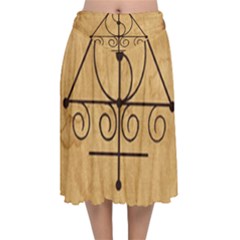Velvet Flared Midi Skirt 