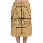 Only Good Shall Enter This House Velvet Flared Midi Skirt