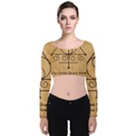 Only Good Shall Enter This House Velvet Long Sleeve Crop Top