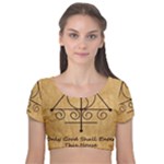 Only Good Shall Enter This House Velvet Short Sleeve Crop Top 