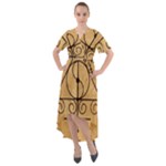 Only Good Shall Enter This House Front Wrap High Low Dress