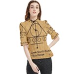 Only Good Shall Enter This House Frill Neck Blouse