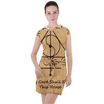 Only Good Shall Enter This House Drawstring Hooded Dress
