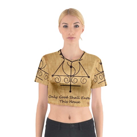 Only Good Shall Enter This House Cotton Crop Top from ArtsNow.com