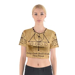 Only Good Shall Enter This House Cotton Crop Top from ArtsNow.com