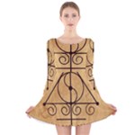 Only Good Shall Enter This House Long Sleeve Velvet Skater Dress