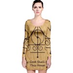 Only Good Shall Enter This House Long Sleeve Velvet Bodycon Dress