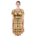 Short Sleeve V-neck Flare Dress 