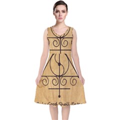V-Neck Midi Sleeveless Dress  