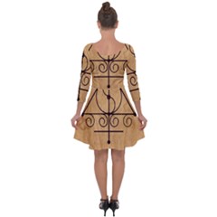 Quarter Sleeve Skater Dress 
