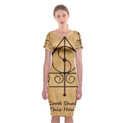 Classic Short Sleeve Midi Dress Front Classic Short Sleeve Midi Dress Front
