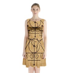Sleeveless Waist Tie Chiffon Dress 