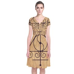 Short Sleeve Front Wrap Dress 