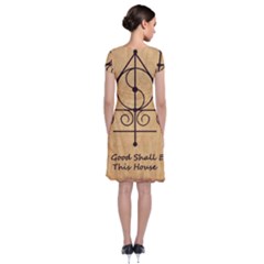 Short Sleeve Front Wrap Dress 