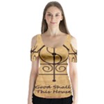 Only Good Shall Enter This House Butterfly Sleeve Cutout Tee 