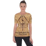Only Good Shall Enter This House Shoulder Cut Out Short Sleeve Top