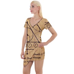Short Sleeve Asymmetric Mini Dress 