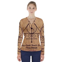 V-Neck Long Sleeve Top 