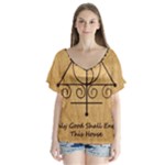 Only Good Shall Enter This House V-Neck Flutter Sleeve Top