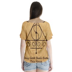 V-Neck Flutter Sleeve Top 