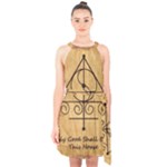 Only Good Shall Enter This House Halter Collar Waist Tie Chiffon Dress