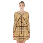 Only Good Shall Enter This House Long Sleeve Velvet V-neck Dress