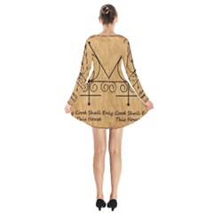 Long Sleeve Velvet V-neck Dress 
