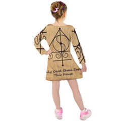 Kids  Long Sleeve Velvet Dress 