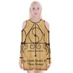 Only Good Shall Enter This House Velvet Long Sleeve Shoulder Cutout Dress